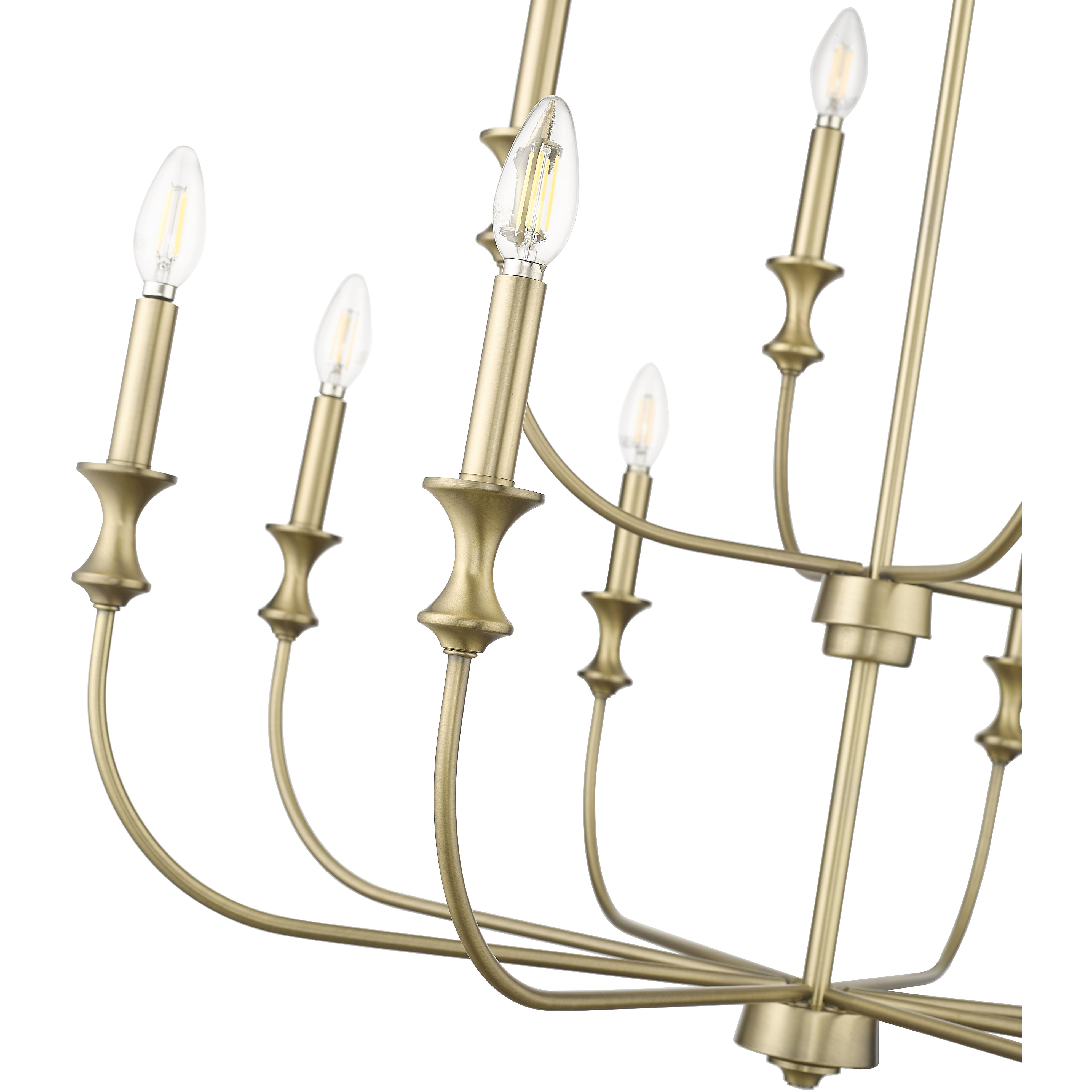 Savanne 12 Light 34 inch Vintage Brass Chandelier Ceiling Light